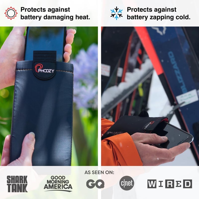 PHOOZY XP3 Ultra-Durable Thermal Phone Case for Extreme Cold | Insulated Phone Case Extends Battery Life 4X | Snowboard & Ski Gear | As Seen on Shark Tank | Medium - Black - Image 5